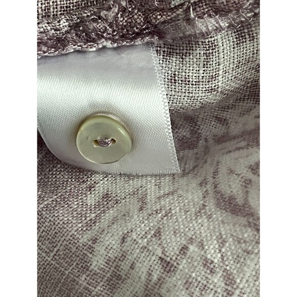 Tahari 100% Linen Shirt Women Size 2X Button Up Long Roll Tab Sleeve Floral - Picture 8 of 8